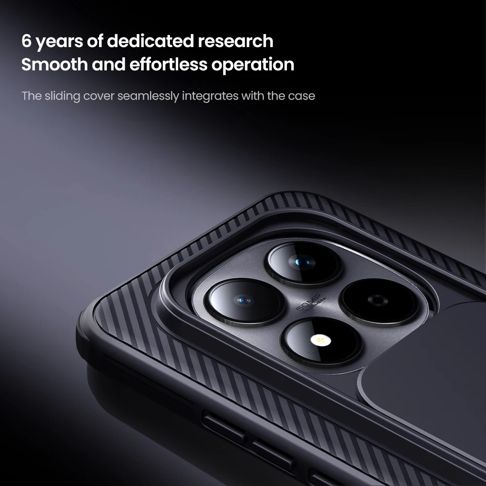 NILLKIN для Xiaomi Redmi Note 15 Pro + чехол CamShield Pro, раздвижная защита камеры, противоударная задняя крышка для Redmi Note 15 Pro