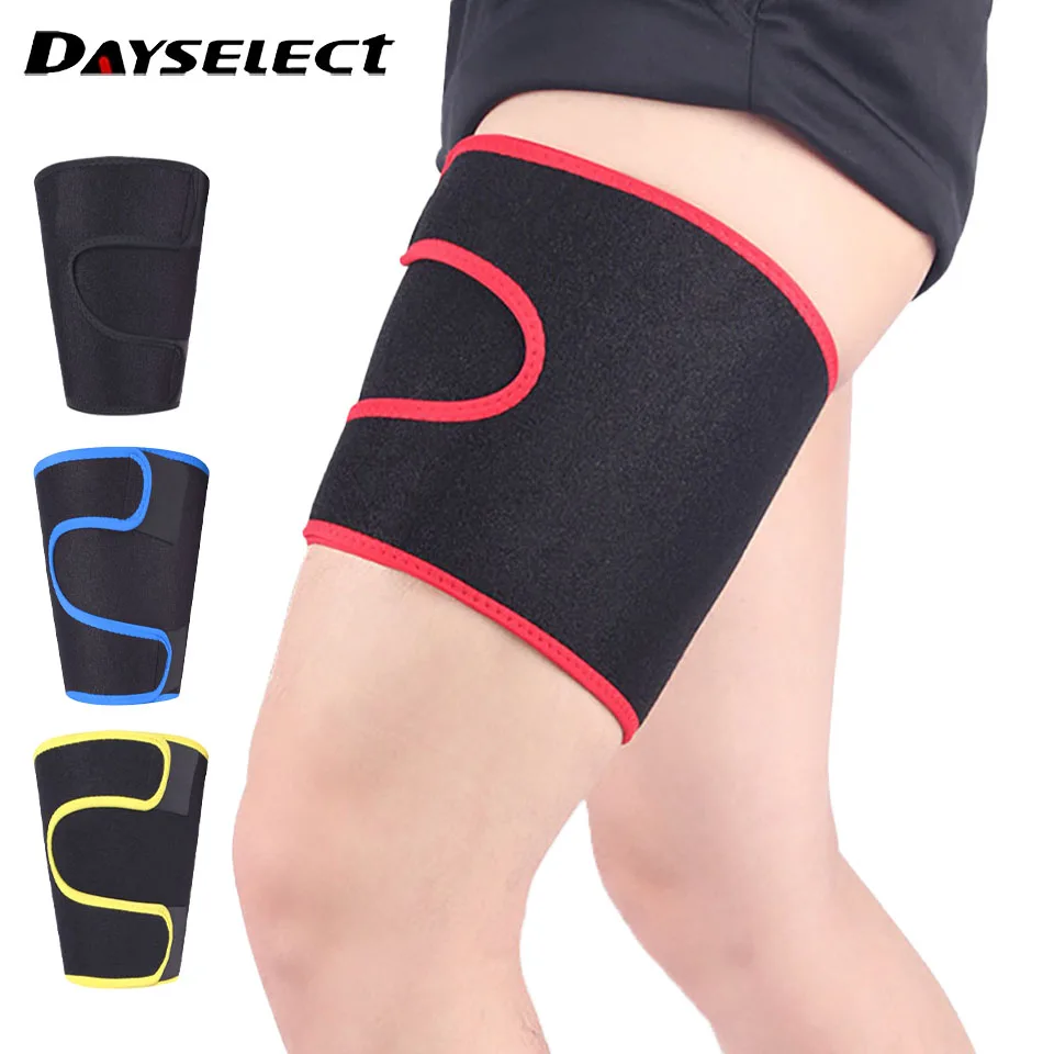 1Pcs Exercise Thigh Guard Adjustable Compression Hiking Basketball Soccer Cycling Leg Warmers Immobilize Prevent Muscle Strain