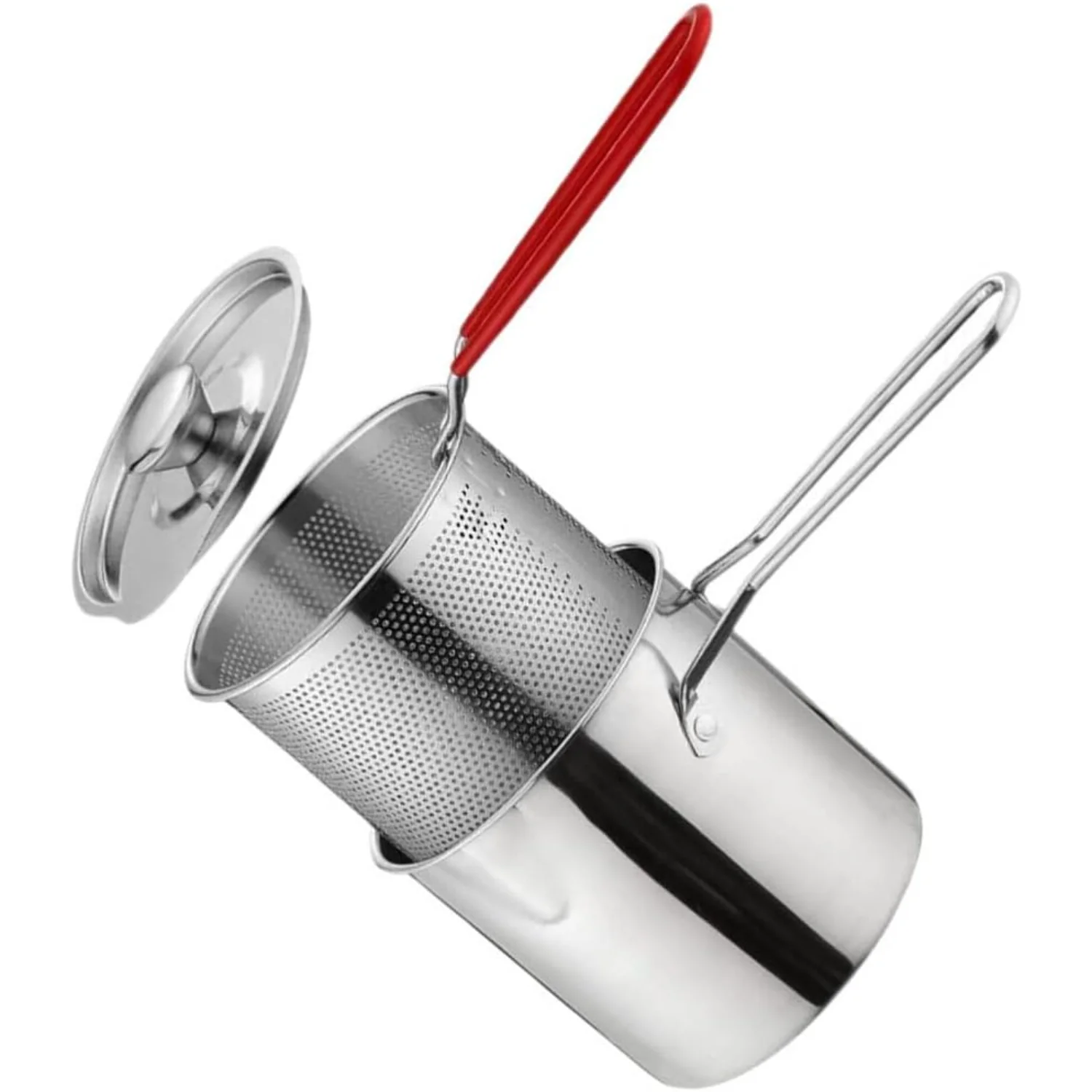 

1 Set Stainless Steel Fryer Stainless Steel Deep Fryer Turkey Fryer Basket Convenient Pot Deep Fryer Pan Household Frying Pot De