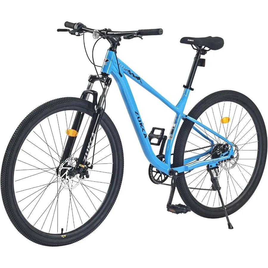 27.5 29 بوصة دراجة هوائية جبلية سرعة واحدة 8 سرعات إطار فولاذي MTB الجبهة شوكة تعليق مكبح قرصي دراجة للنساء الرجال الكبار م #1