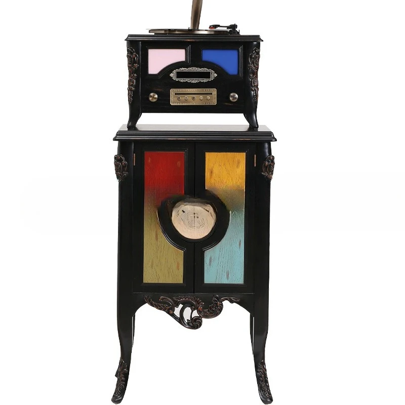 Gramophone F8 retro living room Mediterranean European old vinyl record player solid wood home stereo