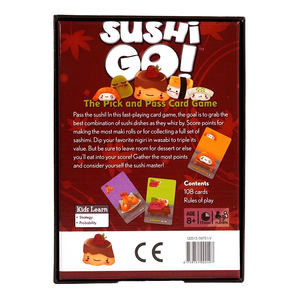 Sushi Go! The Pick and Pass Card Game Includes 108 Cards strategic Thinking Board Game Family Fun Game