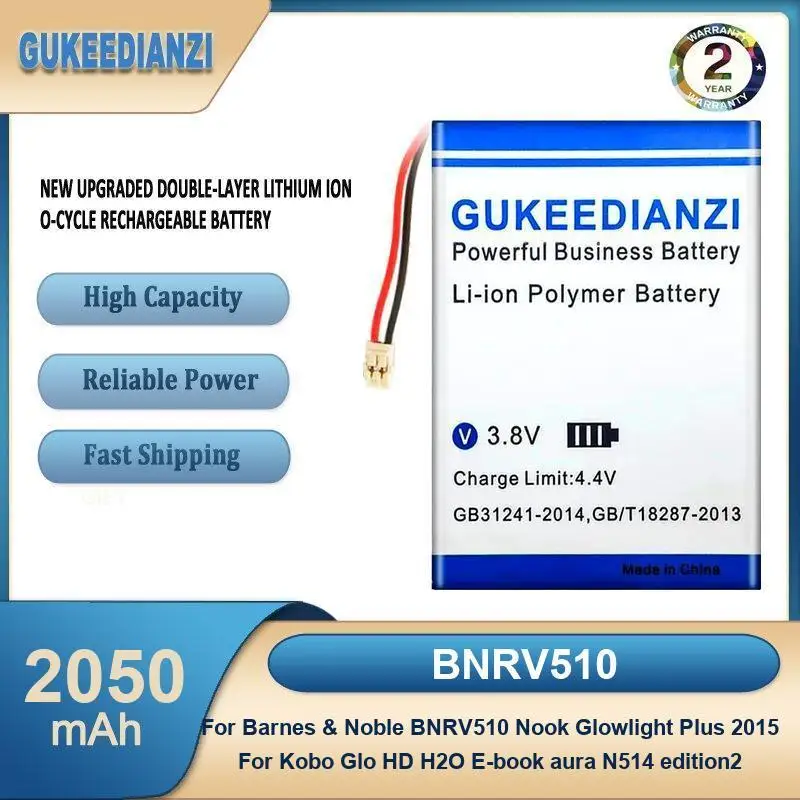 

Battery For Kobo Glo HD Tolino Clara 2-wire Plug Barnes & Noble BNRV510 Nook Glowlight Plus 2015 H2O aura N514 edition2 BNRV300