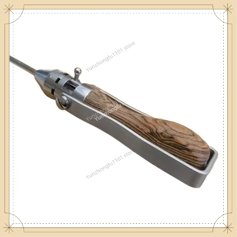 1891 Style German Retro Ratchet Screwdriver Semi‑Automatic Forward Reverse Lever Wooden Handle Multifunctional Hand Tool
