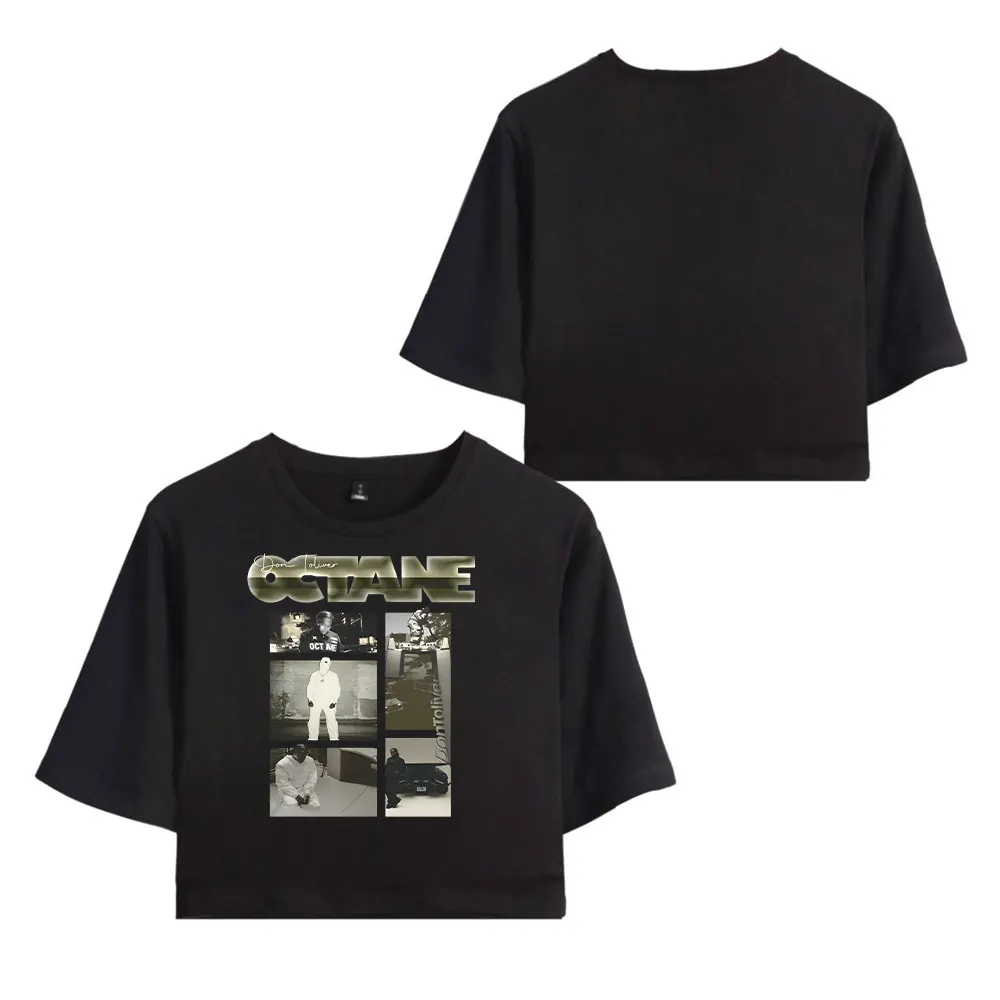 Don Toliver Vintage 90s Crop Top Exposed Navel Funny T-Shirt Oversize O-Neck Tops Tshirt Top Women
