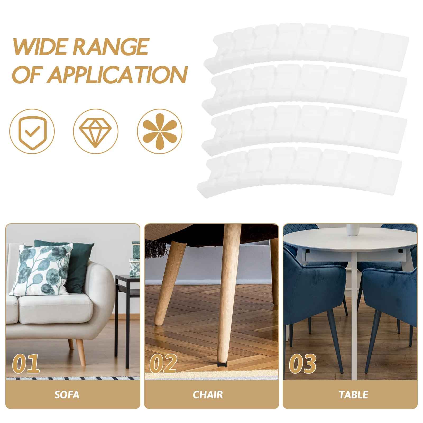 

24Pcs Furniture Leveling Shims Pack Strong PP Furniture Spacers Reduce Friction Table Wedges Floor Leveler Stabilizers