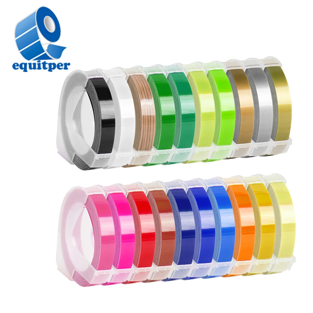 EQUITPER For 5pcs 6-9-12MM Ribbon +Dymo 1880 Manual Label Maker for Plastic pvc Label labels for DIY Manual Label Printer