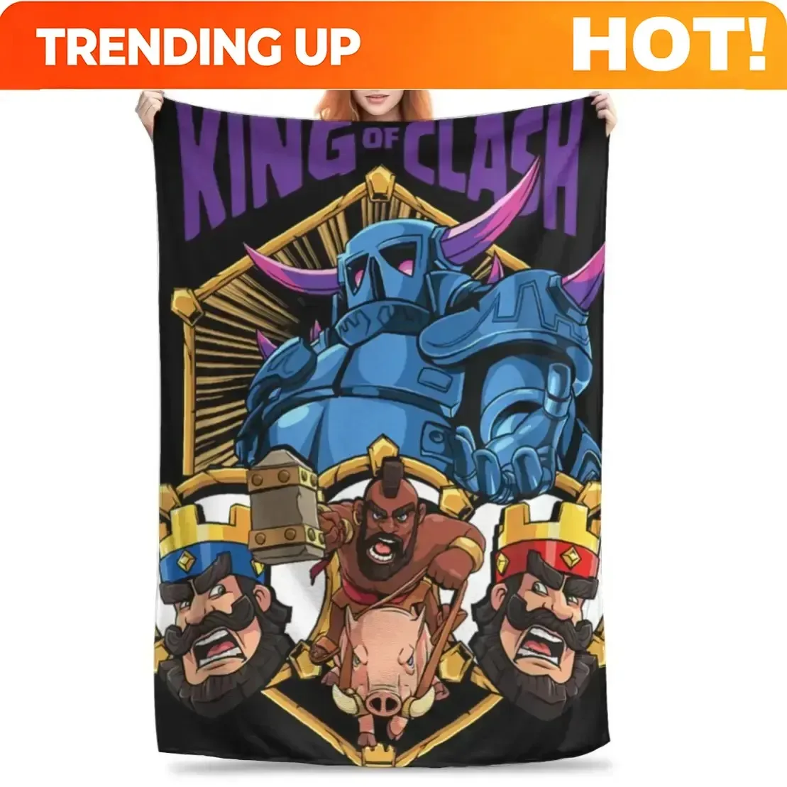 Customize Clash Royale Game Super Soft Blanket  Kids Plush Throw Blanket Street Trend Couch Bed Flannel Bedspread Sofa Bed Cover