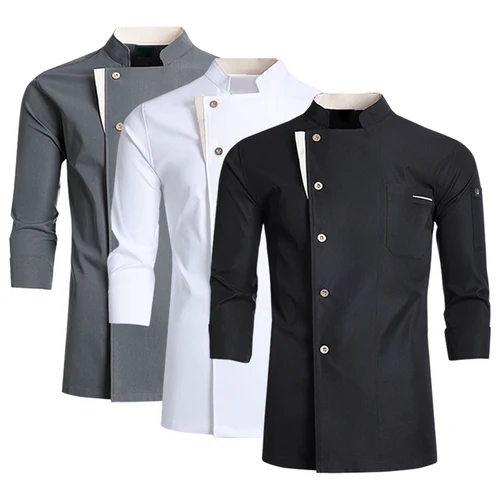 Uniforme de cocina profesional para otoño/invierno, ropa de cocinero de comida, chaqueta de Chef de Catering, camisa de cocina de restaurante, ropa de trabajo de camarero