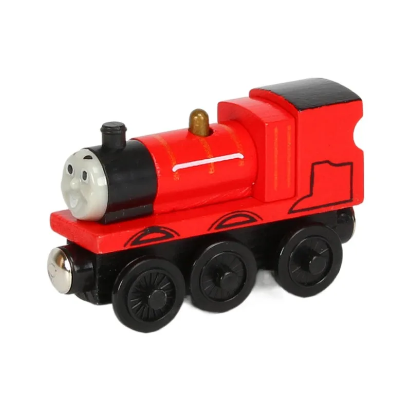 Educational wooden magnetic train set magnetic hand push wooden small train children's toys, a birthday gift for children.