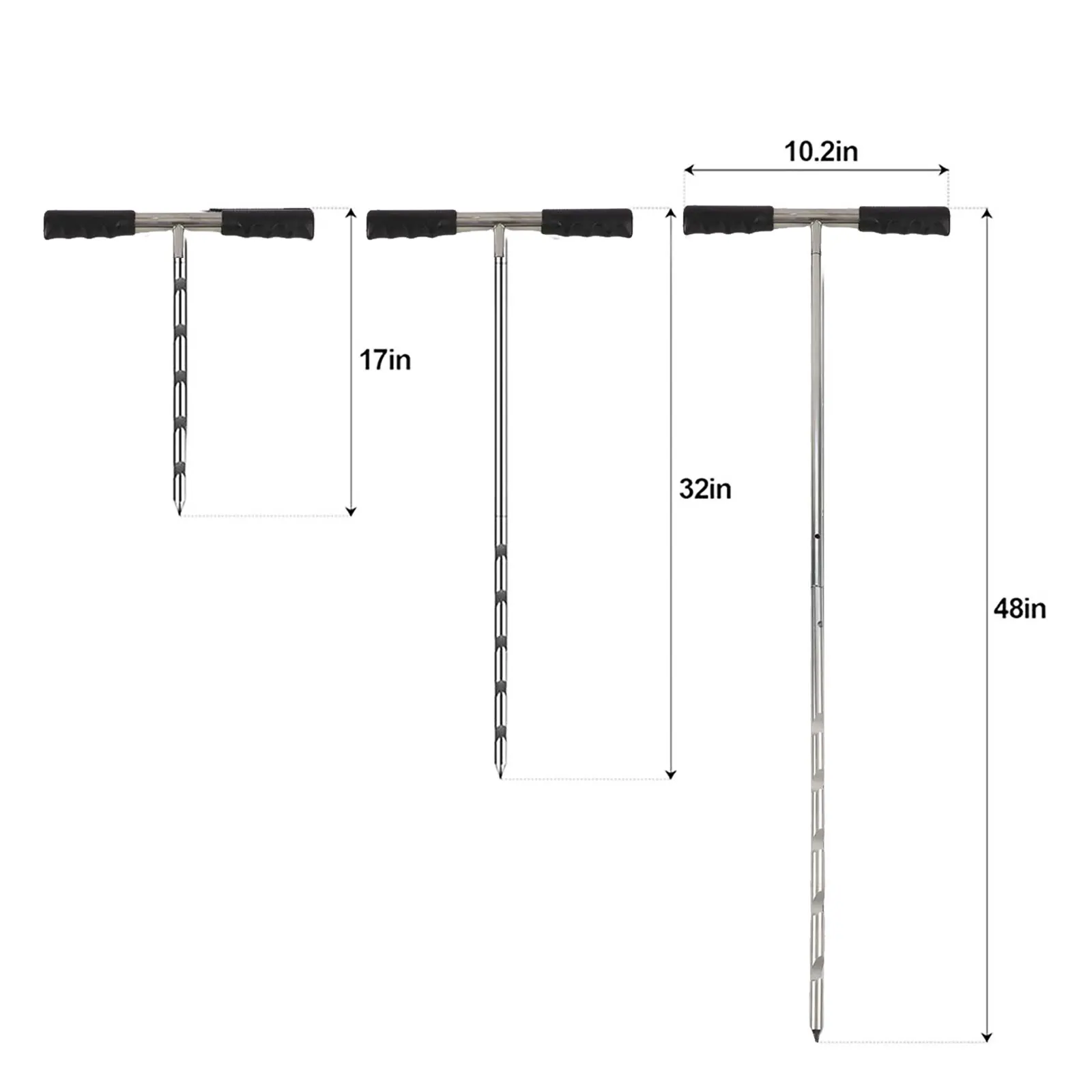 Soil Probe Soil Sample Probe Ground Probe Tool Adjustable Lengths Geological Detection Tool Agricultural Testing