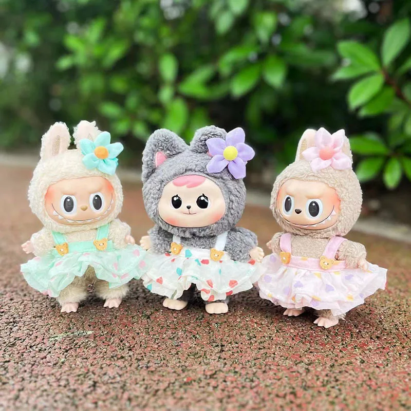 

Mini Plush Doll'S Clothes 17cm Cute Outfit Accessories For Korea Kpop Exo Labubu Idol Dolls Clothing Hoodie Summer Skirt No Doll