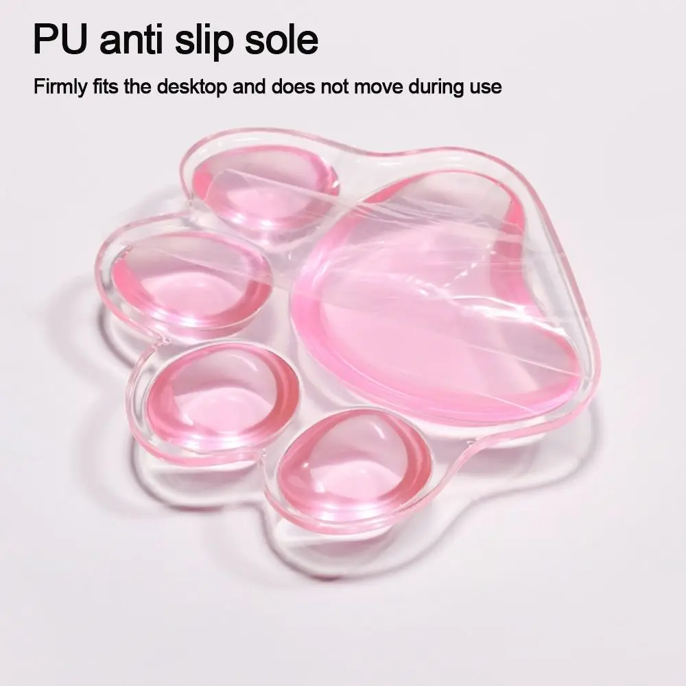 Cute Cat's Paw Shaped Wrist Rest Pad Protection Hand Support Non-Slip Mouse Wrist Rest Comfortable Transparent Wrist Support