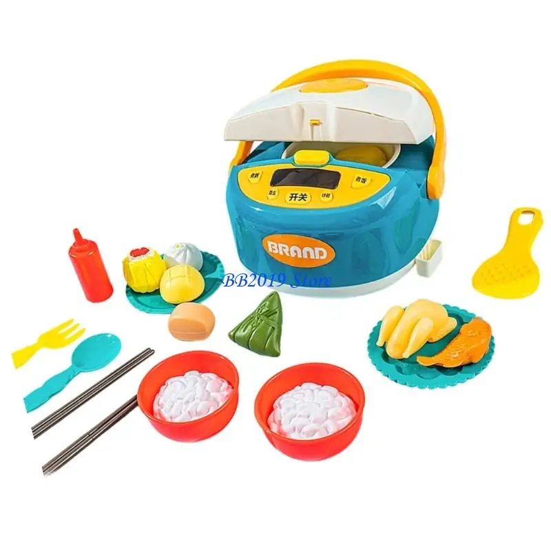 Q0KB Leren Fantasiespel Kookspeelgoed voor peuters met simulatie-stoomeffect Lichtgeluid voor cognitieve groei kinderen