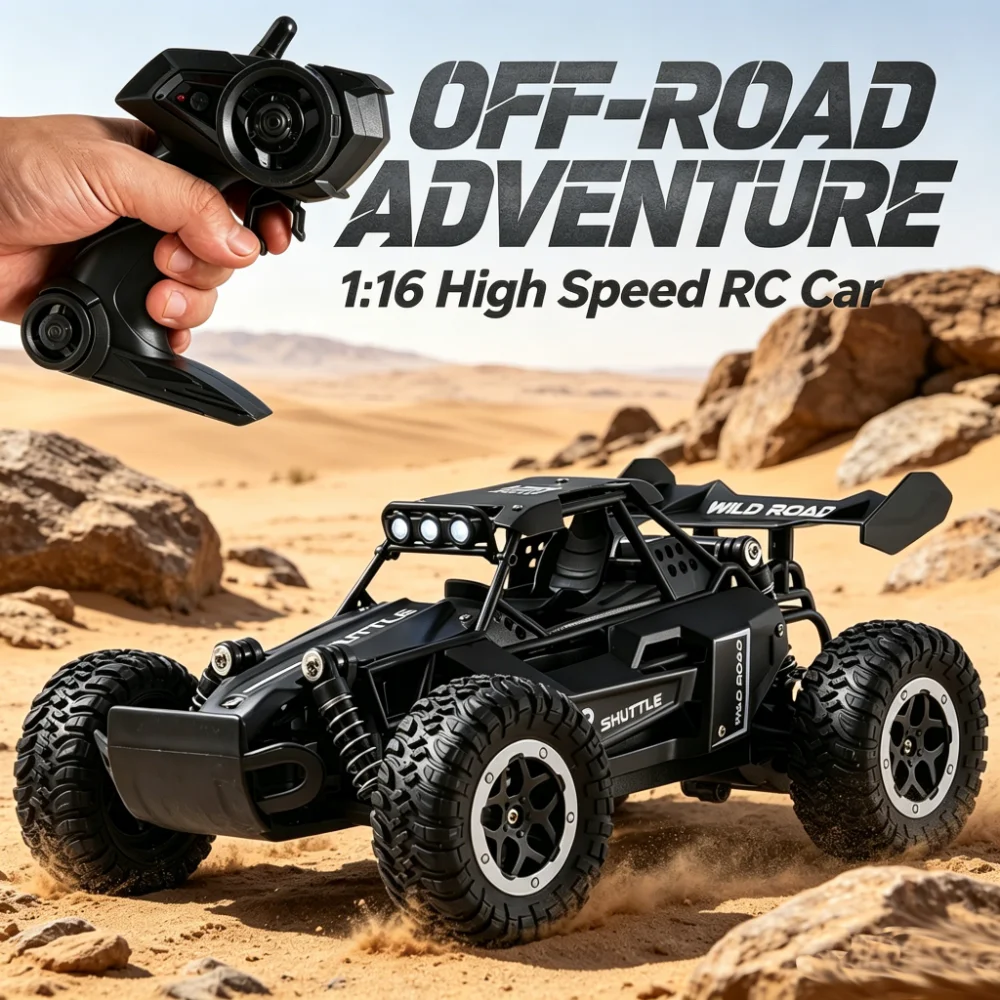 リモコンカー-1-16-全地形対応トラック-ledヘッドライト搭載-屋外オフロード-24g-高速-20km-h-rcカー-おもちゃ-子供-男の子向けギフト