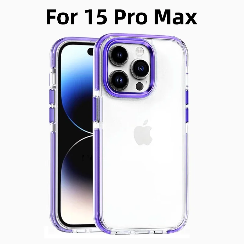 

Luxury Shockproof Clear Lens Protect Phone Case For iPhone 15 14 13 12 11 Pro Max TPU Silicone Transparent Cellphone Funda Cover