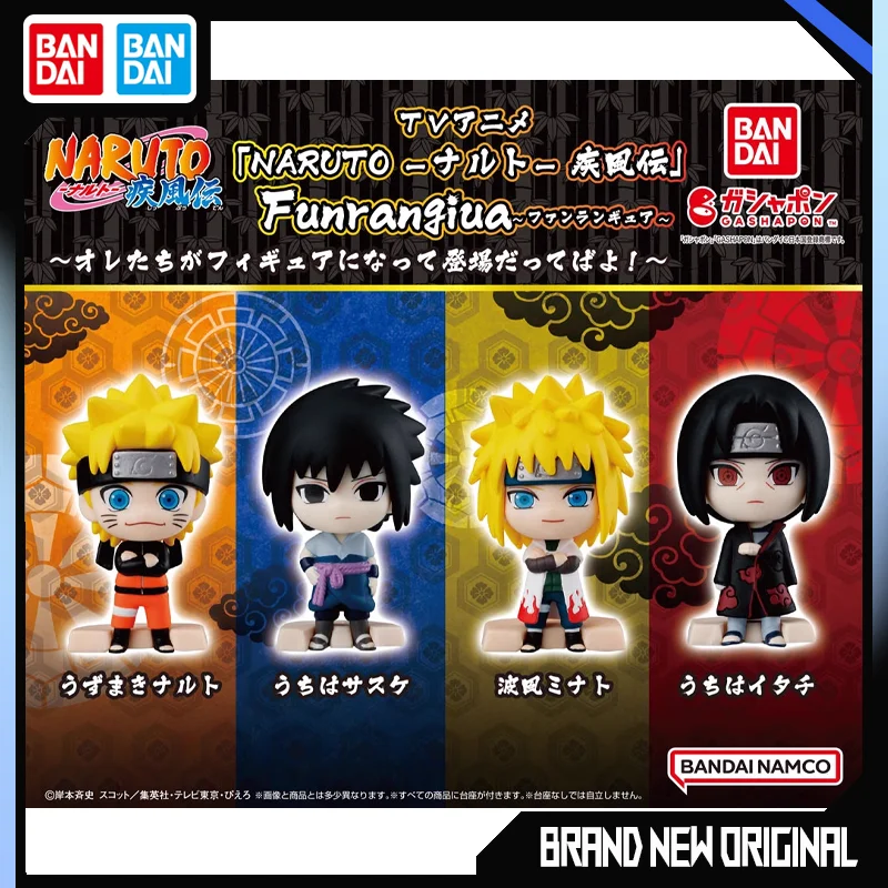 BANDAI NARUTO Action Figures Model PVC Uzumaki Naruto Uchiha Sasuke Namikaze Minato Uchiha Itachi Gashapon In shelf Original