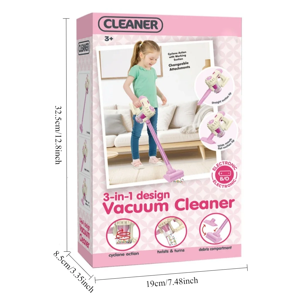 

Kids Cleaning Housekeeping Cleaning Toys Pretend Play Trolley Vacuum Cleaner Toys, 3-in-1 Simulation Housework Dust Catcher Toys