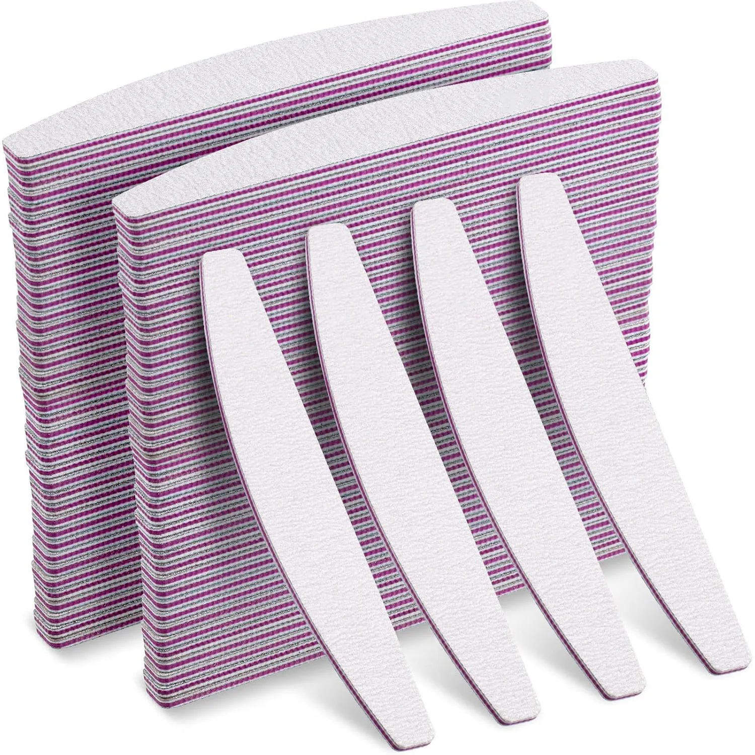 100/180 Grits Nail Files Doubled Sides Emery Boards Reusable Curved Nail File Coarse Nail Buffers Manicure Tools