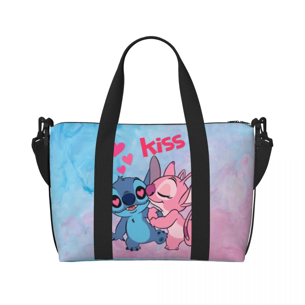 Custom Stitch Lion Cute Beach Tote Bag Women Extra Large Gym Carry On Disney Movie Travel Shopping Bags