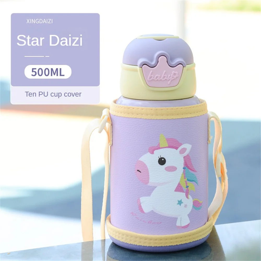 

500ml Lovely Kids Thermos Bottle Cute Children's Thermal Water Bottle Stainless Steel Thermos Mug For Student Water Cup