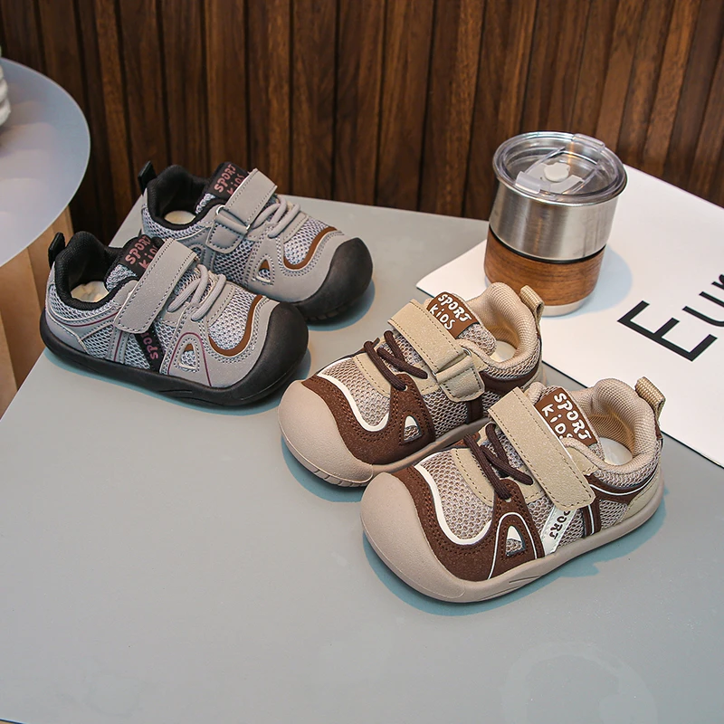 

Baby Walking Shoes Mesh Breathable Kids Running Shoes Casual Soft Bottom 2025 Autumn Brand New Boys Fashion Flat Shoes Handsome