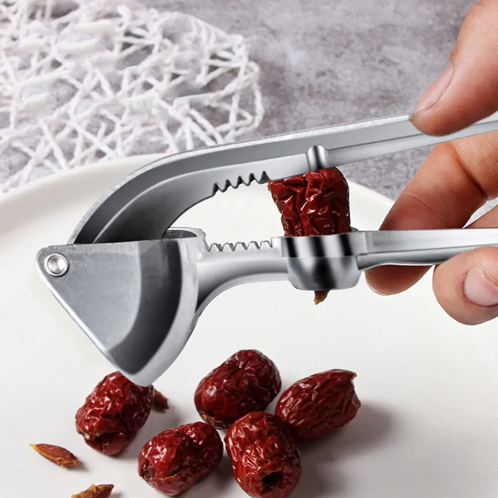 Stainless Steel Garlic Press Garlic Crusher Manual Garlic Crusher Date Pit Remover Walnut Nut Crusher Kitchen Muti-Function Tool