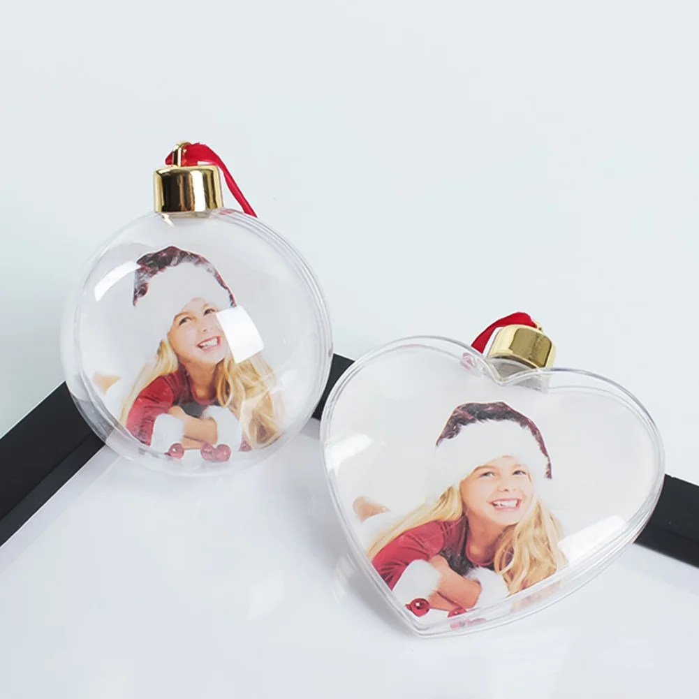 1PC Christmas Transparent Photo Frame Plastic Five-star Ball Christmas Decorations DIY Christmas Tree Hanging Decor Kids Gift