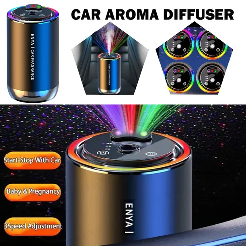 Imagen 1 del producto Difusor de Perfume para coche, pulverizador inteligente de aromaterapia superior con cielo estrellado de 3 colores, pulverizador de fragancia de aire automático, adecuado para bebé