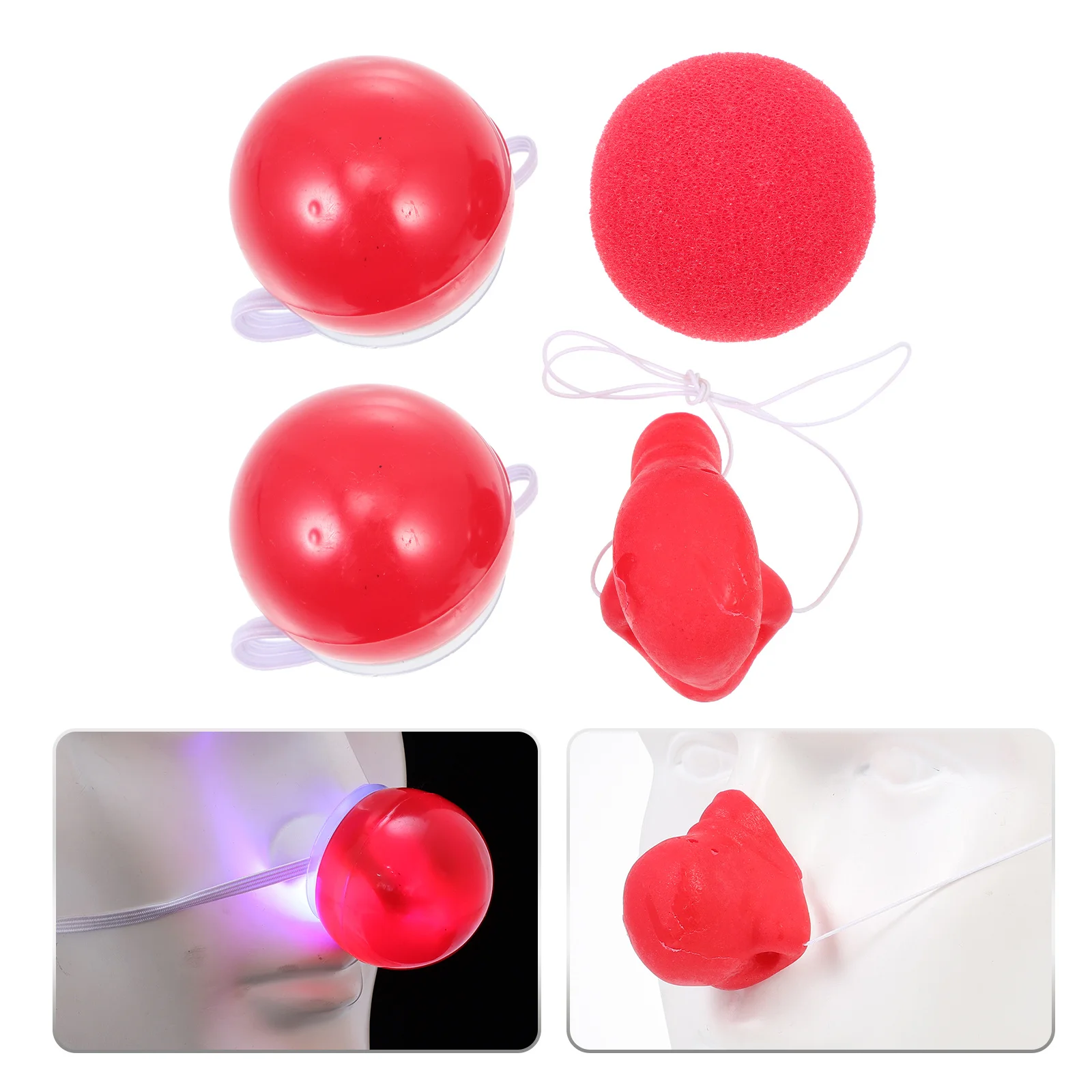 

4pcs Clown Nose Props Red Sponge Clown Cosplay Nose For Party Masquerade Festival Circus Costume Accessory Performance Decor
