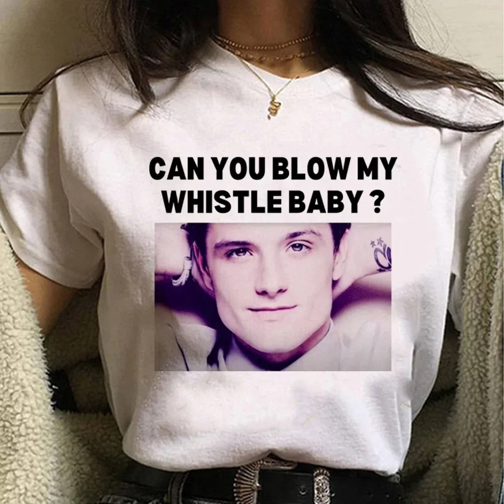 Camisetas de Josh Hutcherson para mujer, camisetas japonesas Y2K, ropa divertida Harajuku de los años 2000