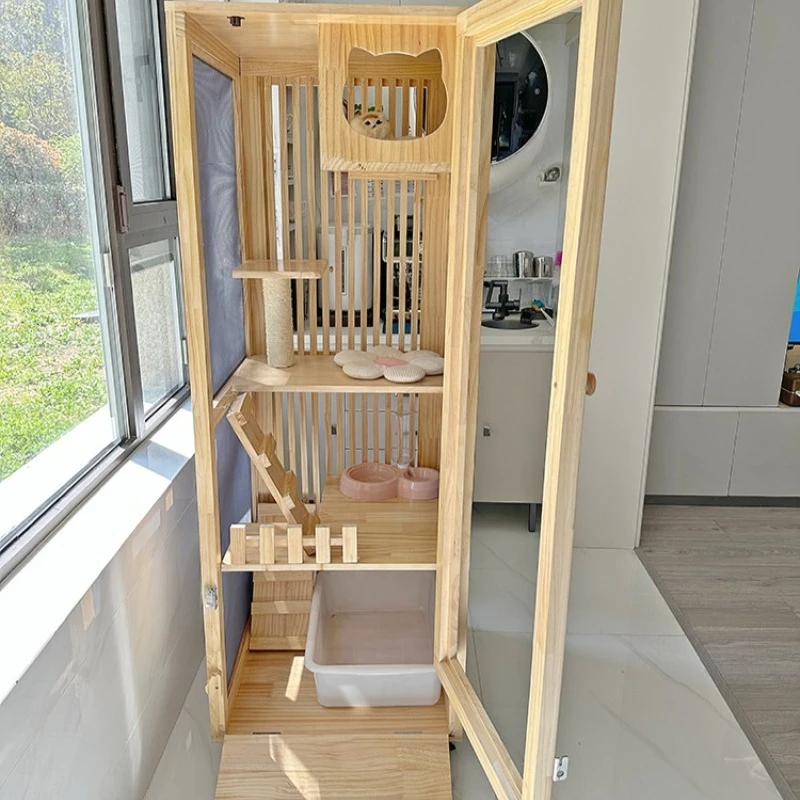 villa cat climbing frame does not occupy a small apartment household cabinet  house integrated cat litter box