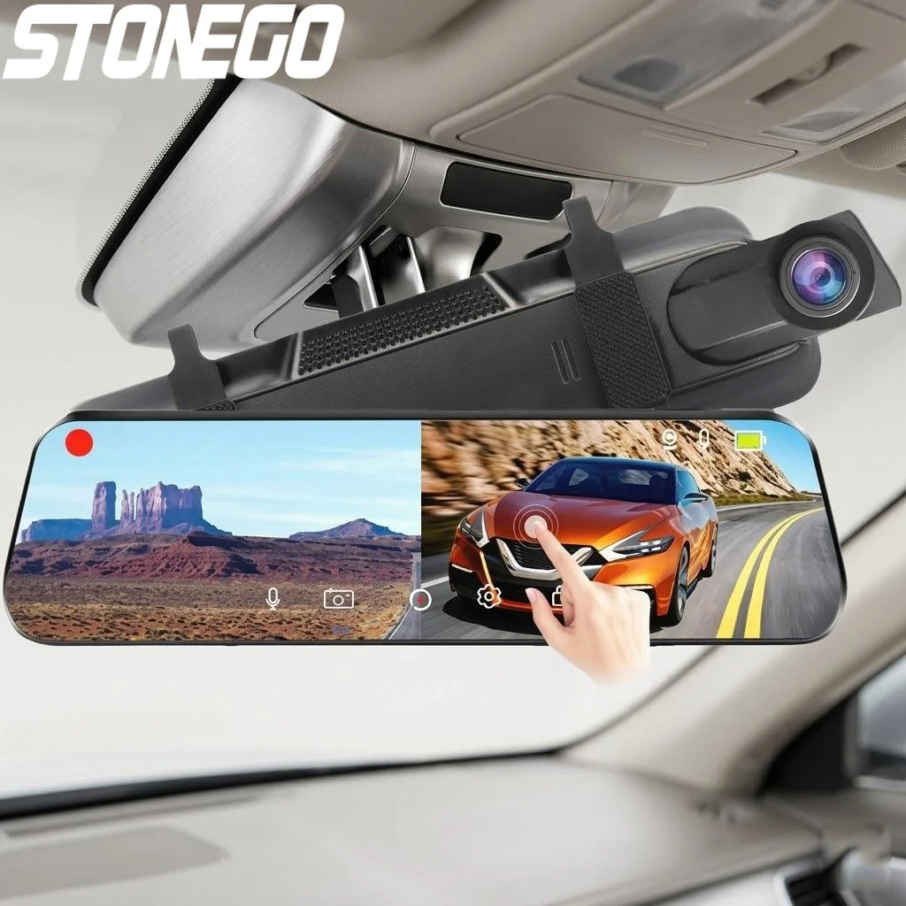 4K WiFi Touch Screen Car Dash Cam Dual Lens Front Rear Camera 24H Parking Monitor Auto Video Recorder Night Vision