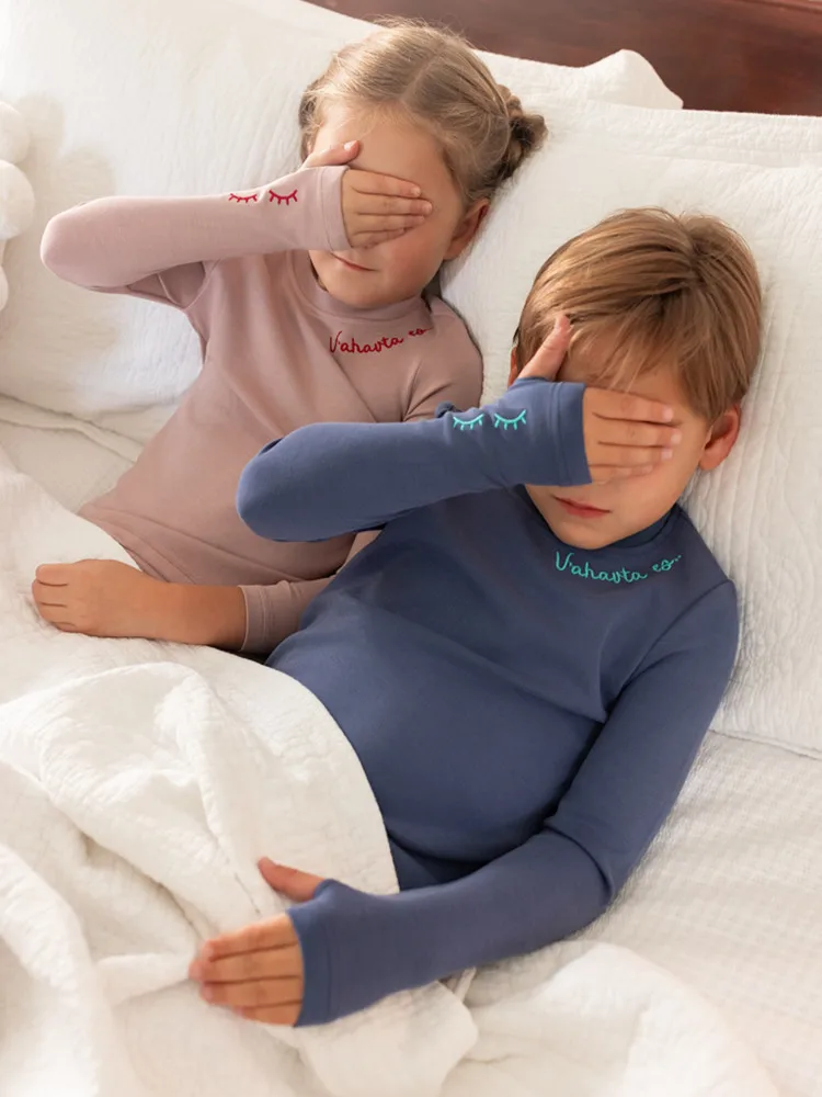 AP 2025 AW Shema pj boys girls modal polyester skinny family matching clothes children fashion dress set footie
