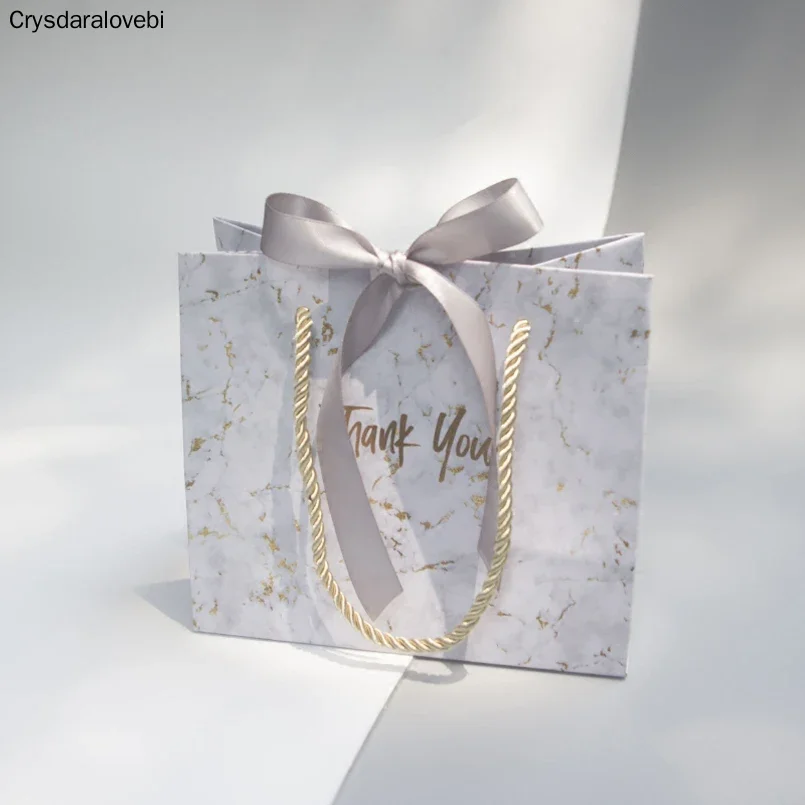 10pcs/lot High-quality Gift Bag Marble Style Candy Boxes Wedding favors Portable Gift Box Party Favor Decoration