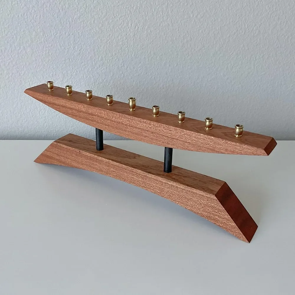 Menorah Materials: Solid Sapelle Mahogany  Design: A More Modern, Contemporary Design Fits Any Home Decor Home & Garden