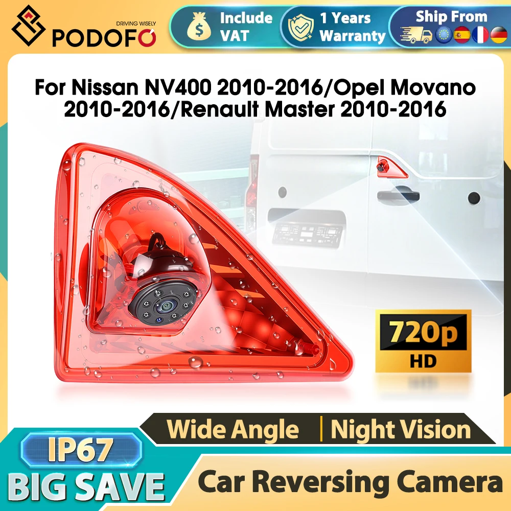 Luz de Freno Trasera para Automóvil Podofo, Especial para Nissan NV400 2010-2016, Opel Movano 2010-2016, Renault Master 2010-2016, Impermeable IP67