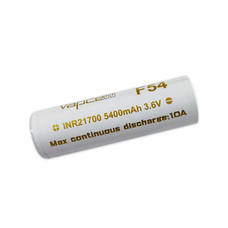 New Vapcell Original F54 INR 21700 5400mah 10A 3.6V Battery High Capacity Rechargeable 21700 Lithium Ion Cell For Battery Pack