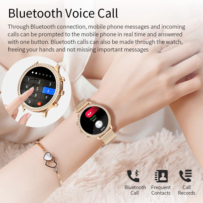 LIGE 2025 Bluetooth Call Smart Watch Women Custom Dial Watches Sports Fitness Tracker Smart Bracelet Heart Rate Smartwatch Lady