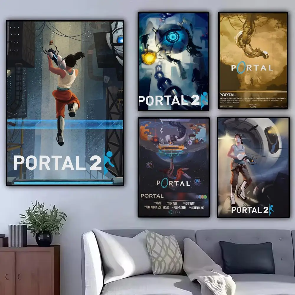 Famous Game P-Portal 2 Painting Calligraphy Modern Canvas Poster Wall Art Aesthetic Bedroom Decor for Cafe Home Gift