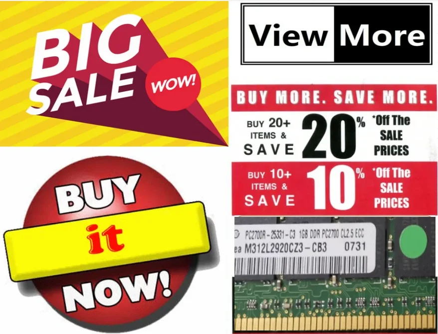 

For M312L2920DZ3-CB3 1GB DDR PC2700R-25331-C3 ECC server
