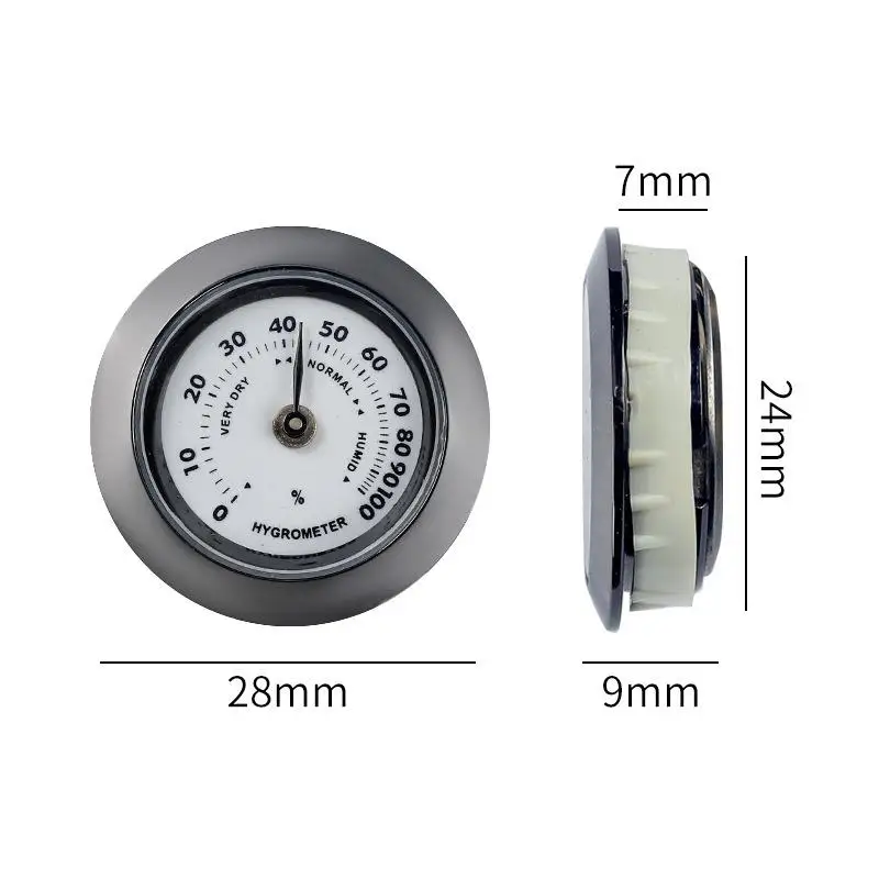 1Pcs Cigar Tobacco Humidity Gauge Tool & Glass Lens 28mm Hygrometer Moisture Meter For Humidors Humidity Sensitive Gauge view 5
