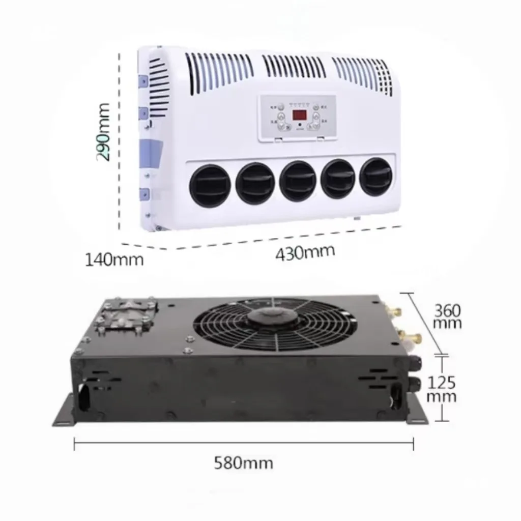 Flat parking air conditioner 12V24V force rock car truck harvester modified general purpose model