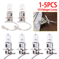 1-5Pcs H3 Halogen Lamp Super Bright Car Light 12V 55W Xenon Bright Quartz Bulb Glass Car Fog Light Cyan Color Headlights