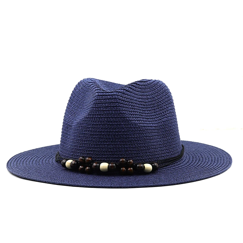 New Big Size 59-60CM Panama Hat Summer Sun Hats for Women Man Outdoor Beach Straw UV Protection Cap Chapeau Jazz Trilby Cap