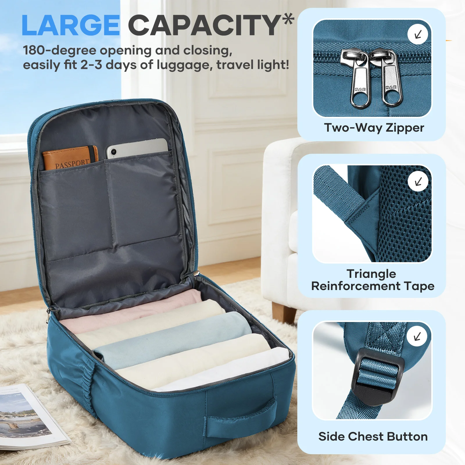 Wizzair Ryanair 40x30x20 캐빈 백 핸드 러기지 백팩 남성 여성 15.6인치 노트북 가방, 의류 보관 가방, 학교 백팩