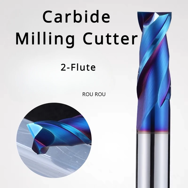 HRC65° 3-20mm 1/3pcs Carbide Milling Cutter 2-Flute lengthen Coated for Steel Cutting Tool 3/4/5/6/8/10/12/14/16/18/20mm