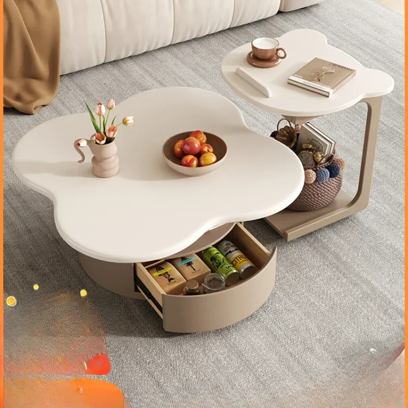 Cream Style Cream Table for Living Room Easy Assembly Modern Design Stable Structure Smooth Surface Easy to Use High Quality