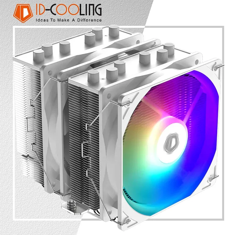 

ID охлаждение SE-55 ARGB PWM 6 тепловых трубок, двойные башни, вентилятор ЦП процессора, охладитель воздуха, радиатор для AM4 LAG1700/1200/115X