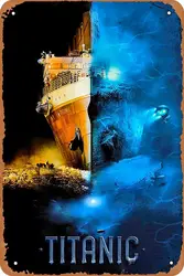Movie Poster Titanic Retro Metal Sign Vintage Tin Sign for Cafe Bar Office Garage Home Wall Art Decor Gift 12 X 8 inch